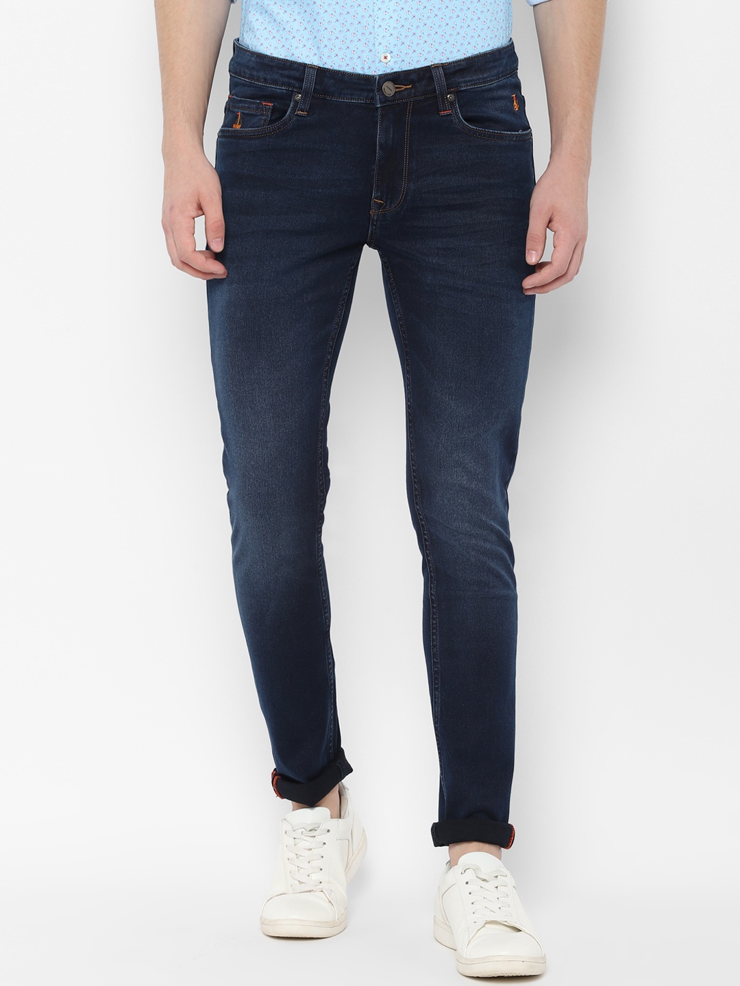 

SIMON CARTER LONDON Men Navy Blue Regular Fit Mid-Rise Clean Look Stretchable Jeans