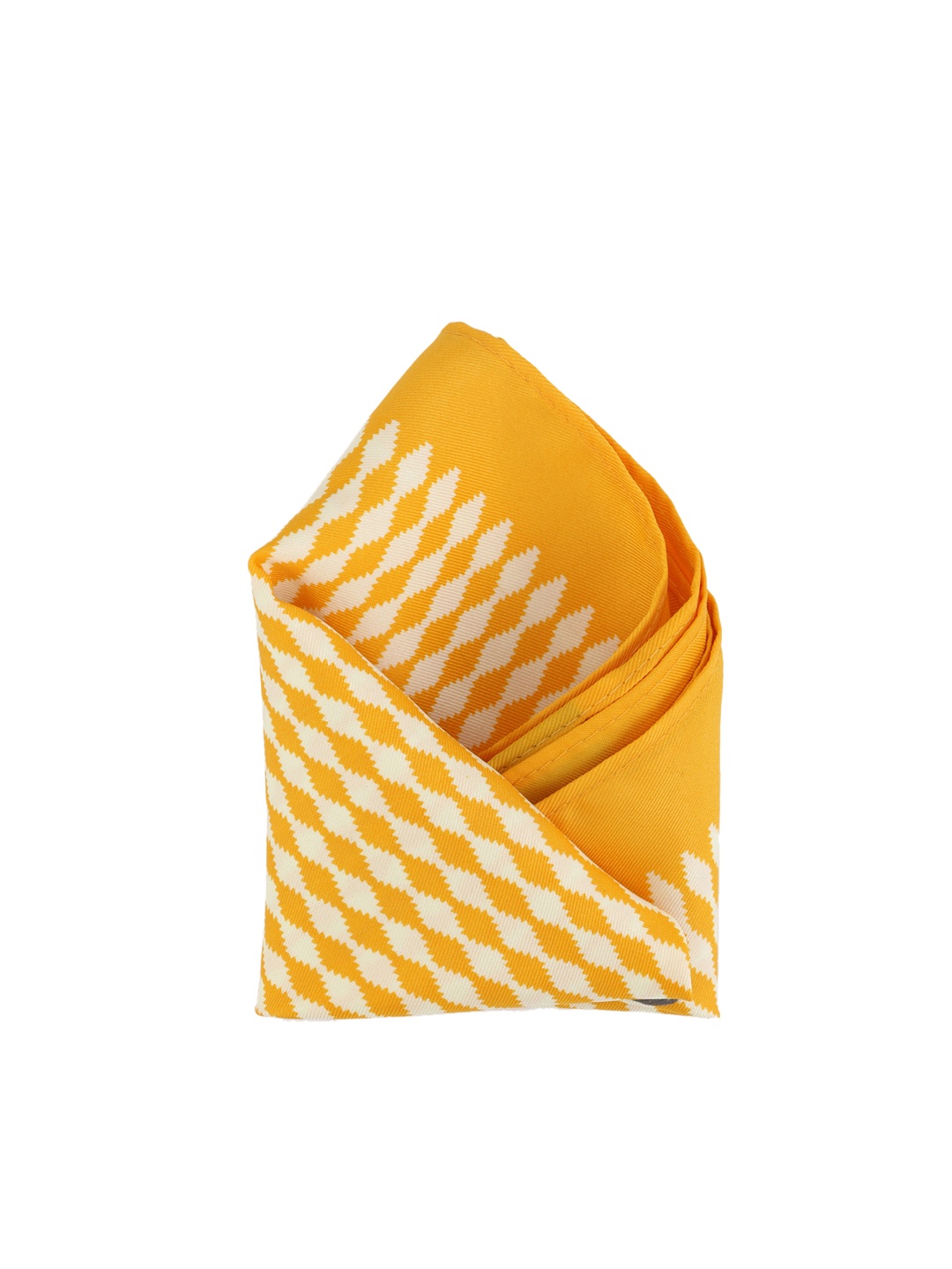 

Calvadoss Men Yellow & White Printed Pocket Square