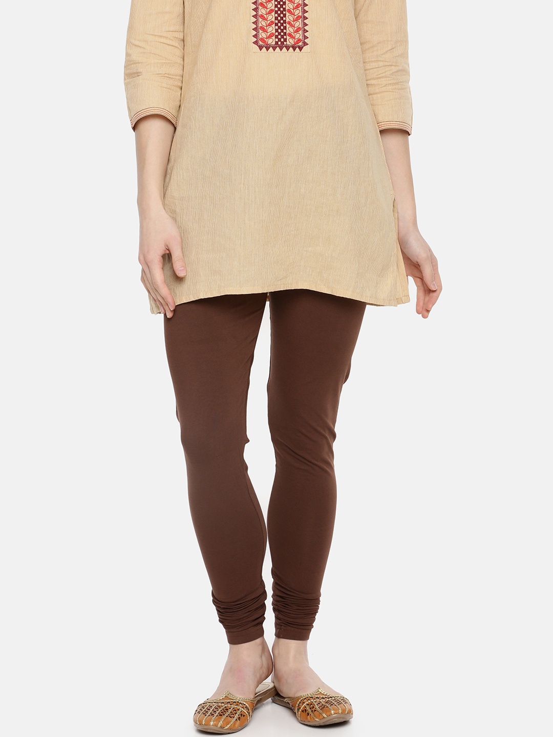 Dollar Missy Women Brown Solid Churidar Length Leggings