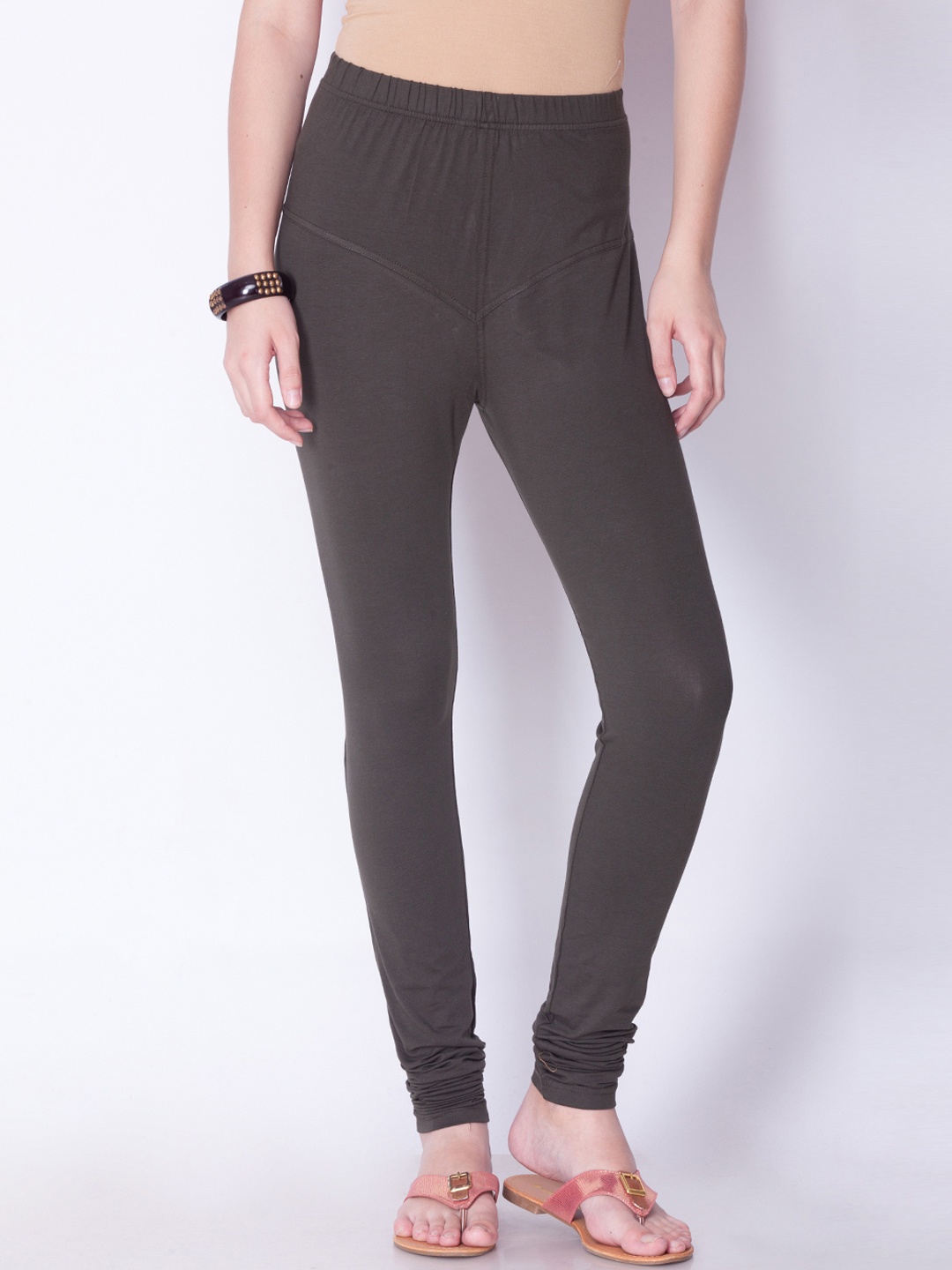 

Dollar Missy Women Grey Solid Churidar Length Leggings