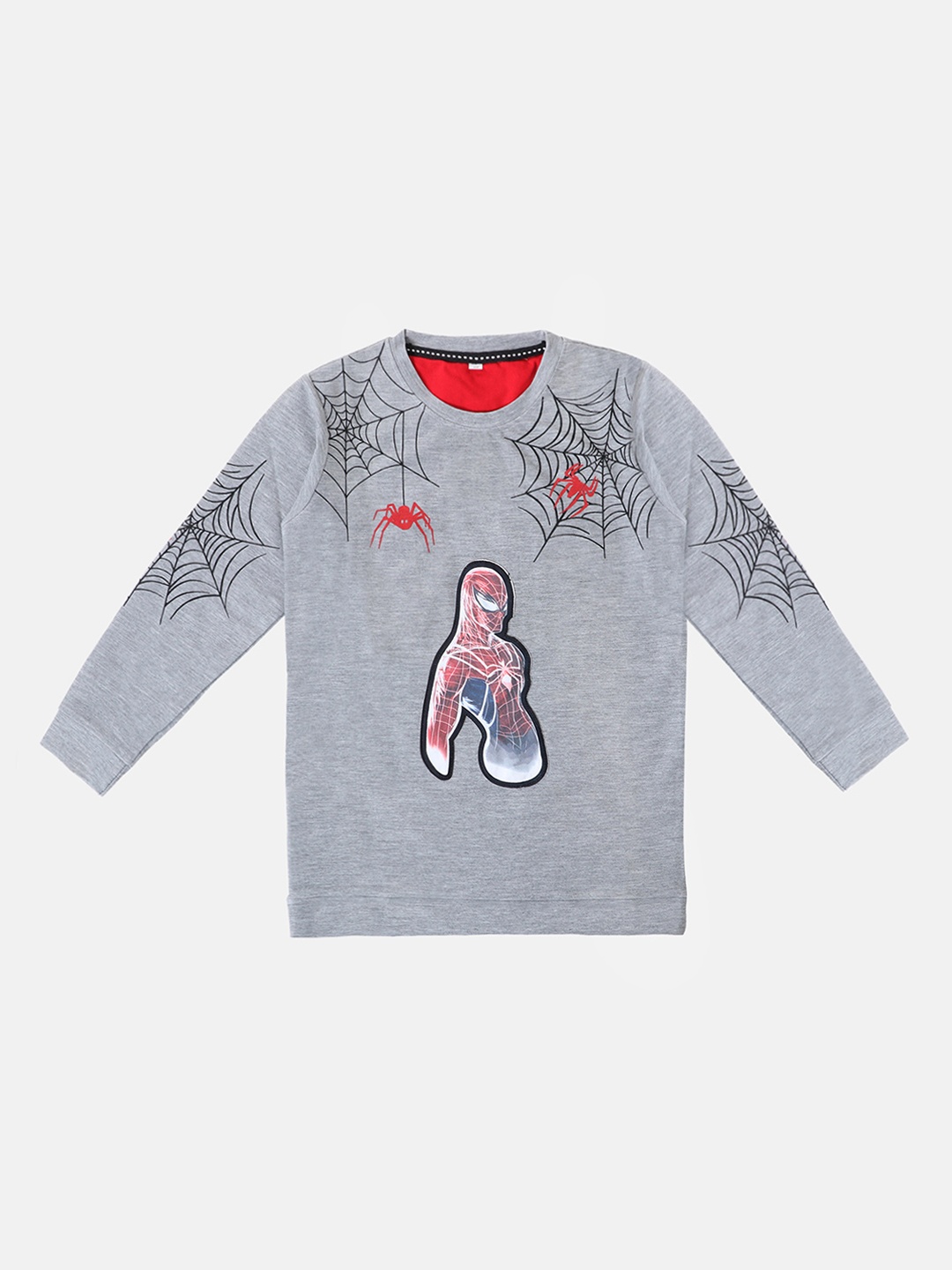 Lil Tomatoes Boys Grey Spiderman Printed Sweatshirt