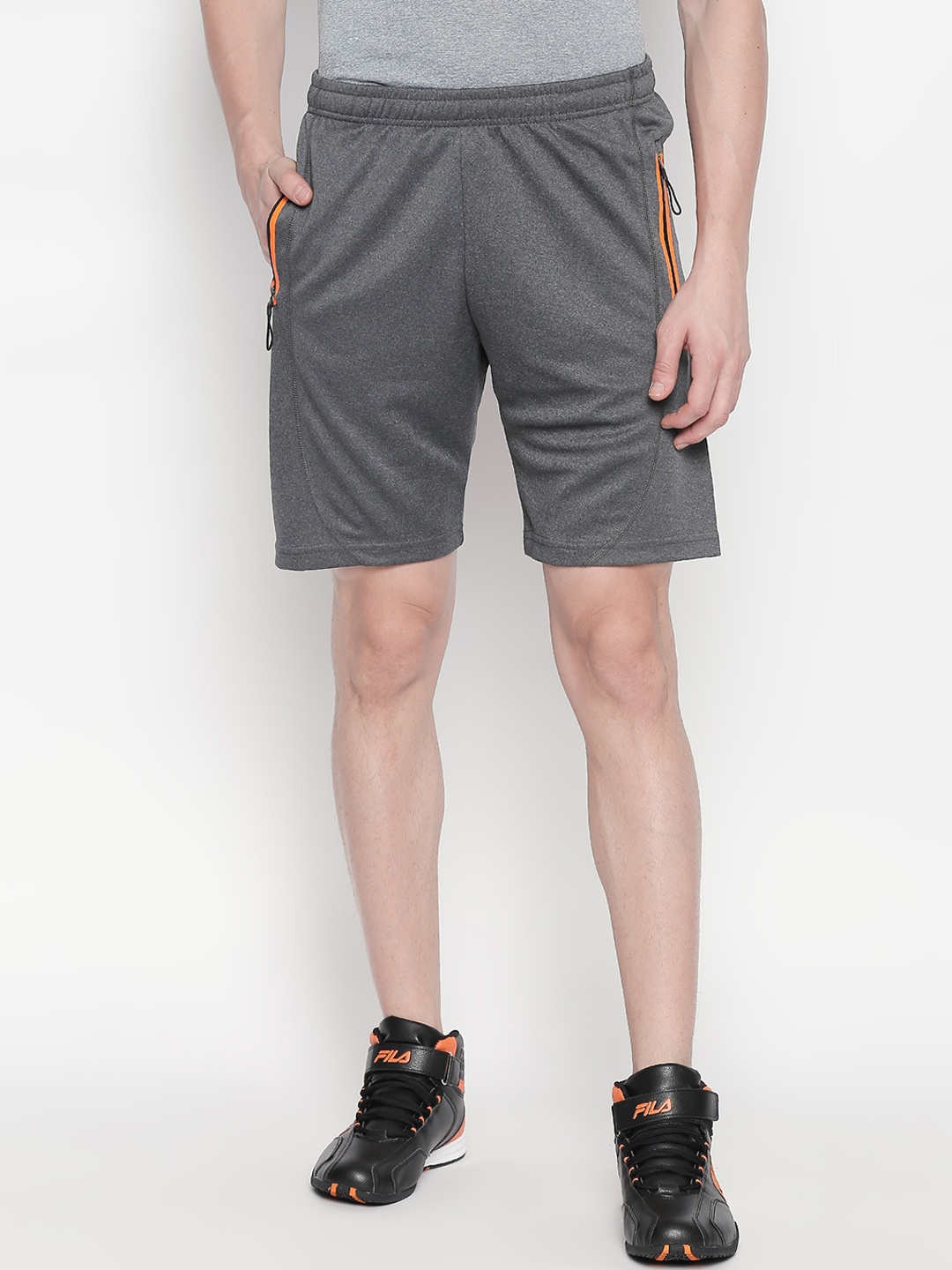 

FILA Men Grey Solid Regular Fit Regular Shorts