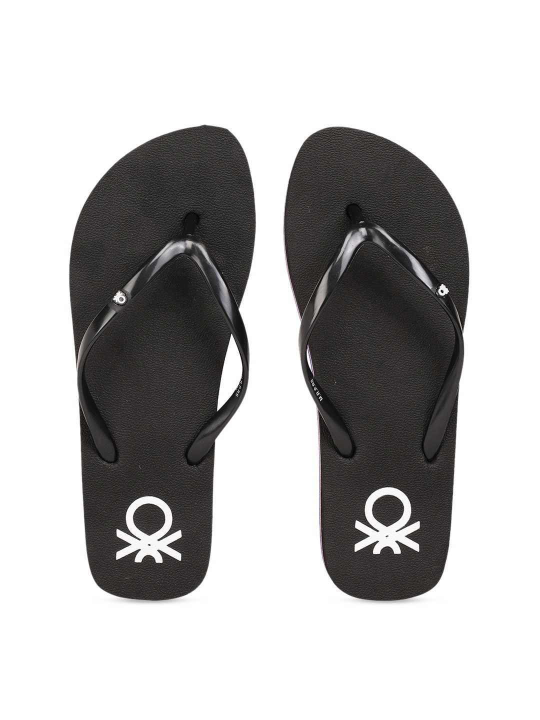 

United Colors of Benetton Women Black Solid Thong Flip-Flops