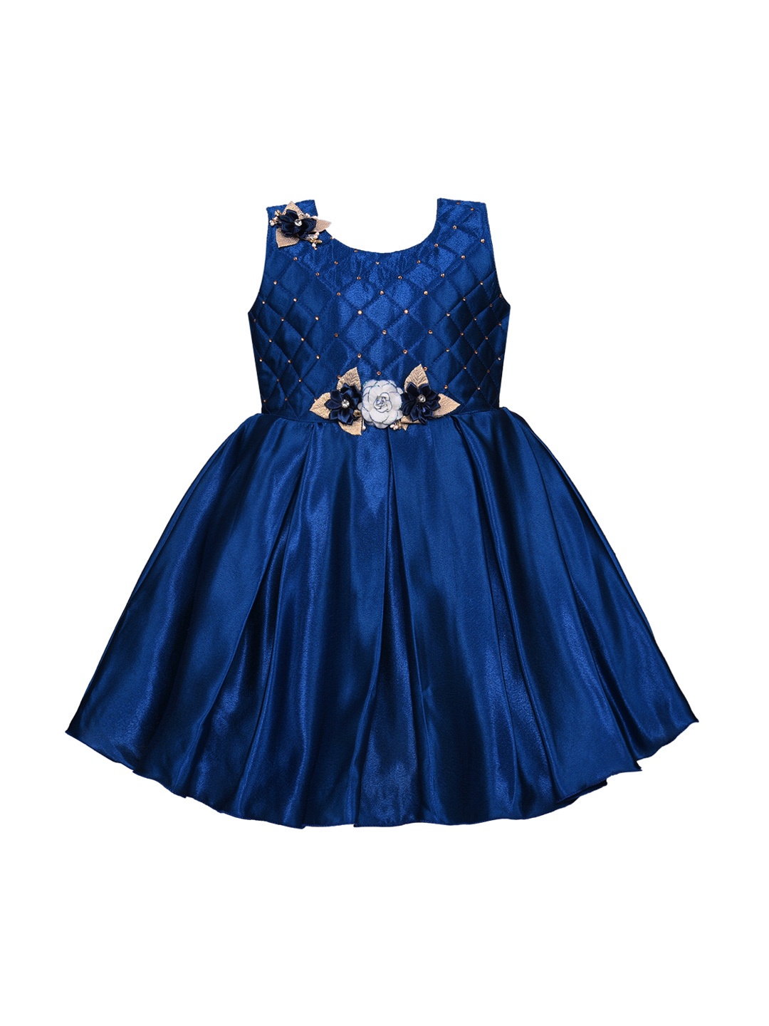 

Wish Karo Girls Navy Blue Embellished Fit and Flare Dress