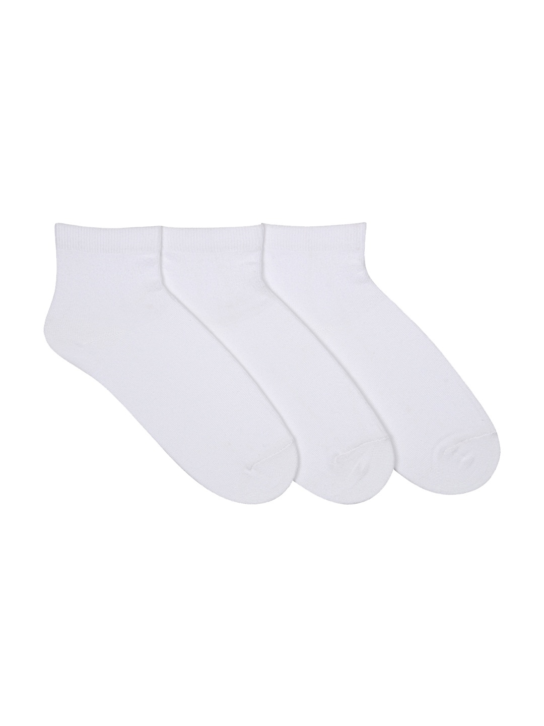 Supersox Women Pack of 3 White Solid Compact Combed Ankle-Length Socks