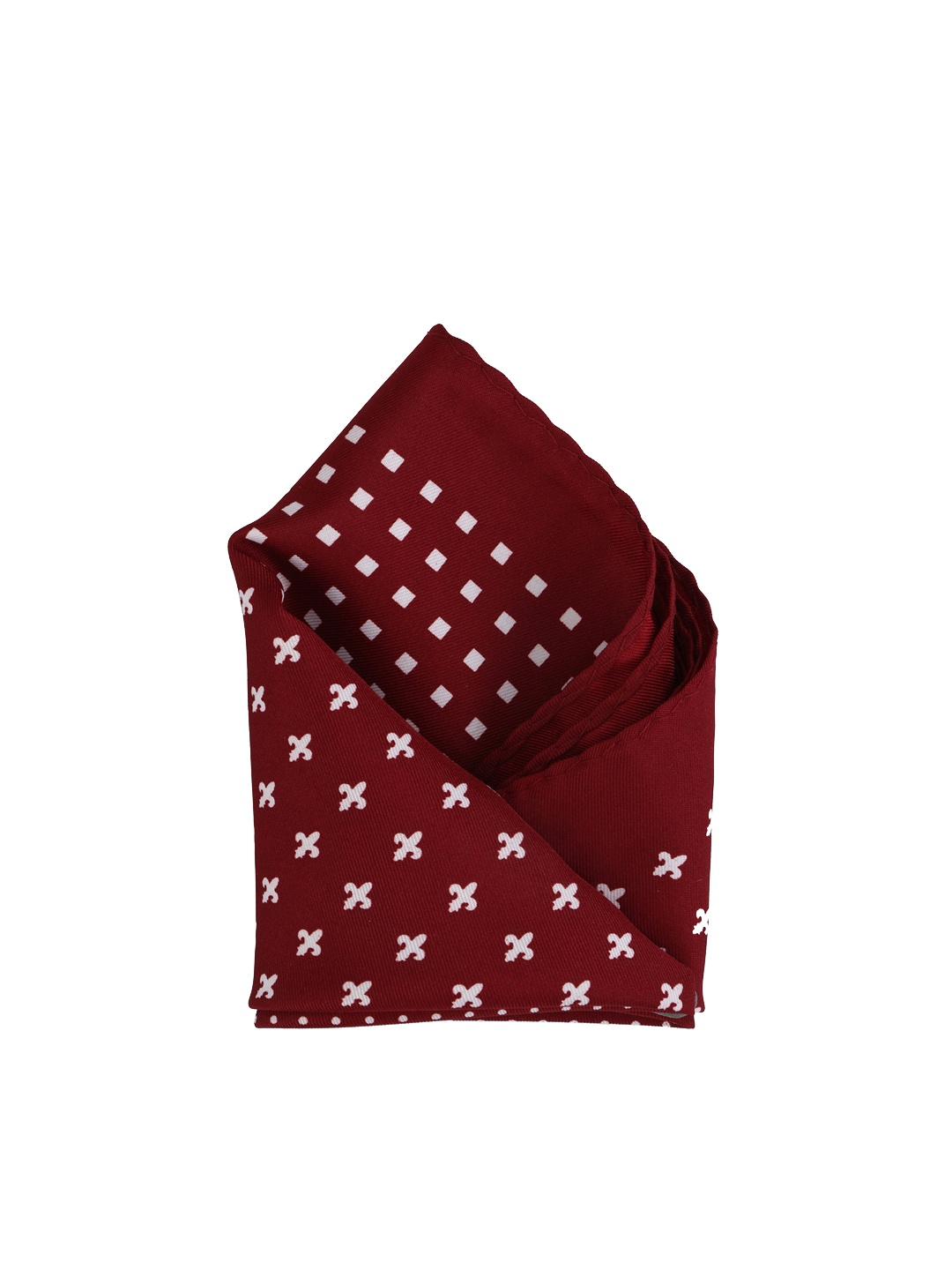 

Calvadoss Men Maroon & White Printed Pocket Square