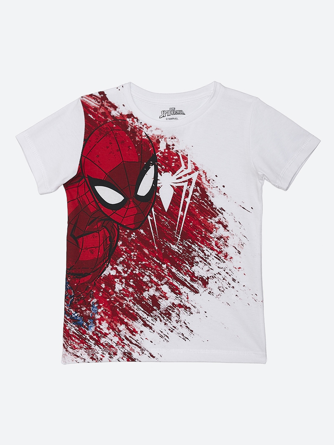 

Spider-man Boys White Printed Spiderman Round Neck T-shirt