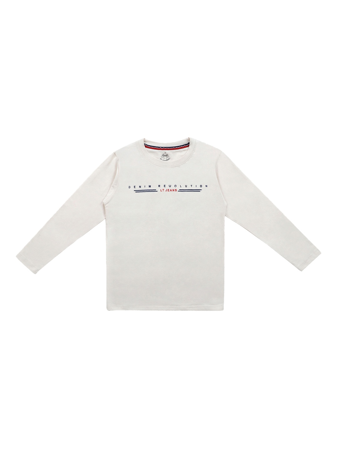 

Lil Tomatoes Boys Off-White Printed Round Neck T-shirt