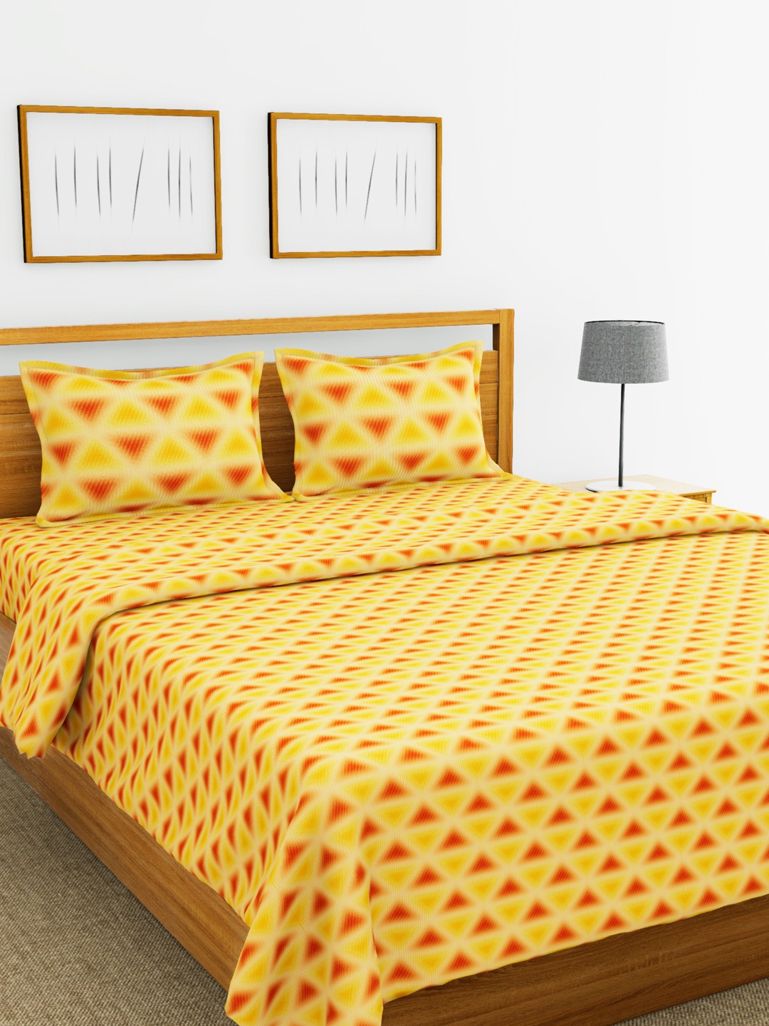 

Bianca Yellow & Orange Geometric TC 144 Bedding Set Bag