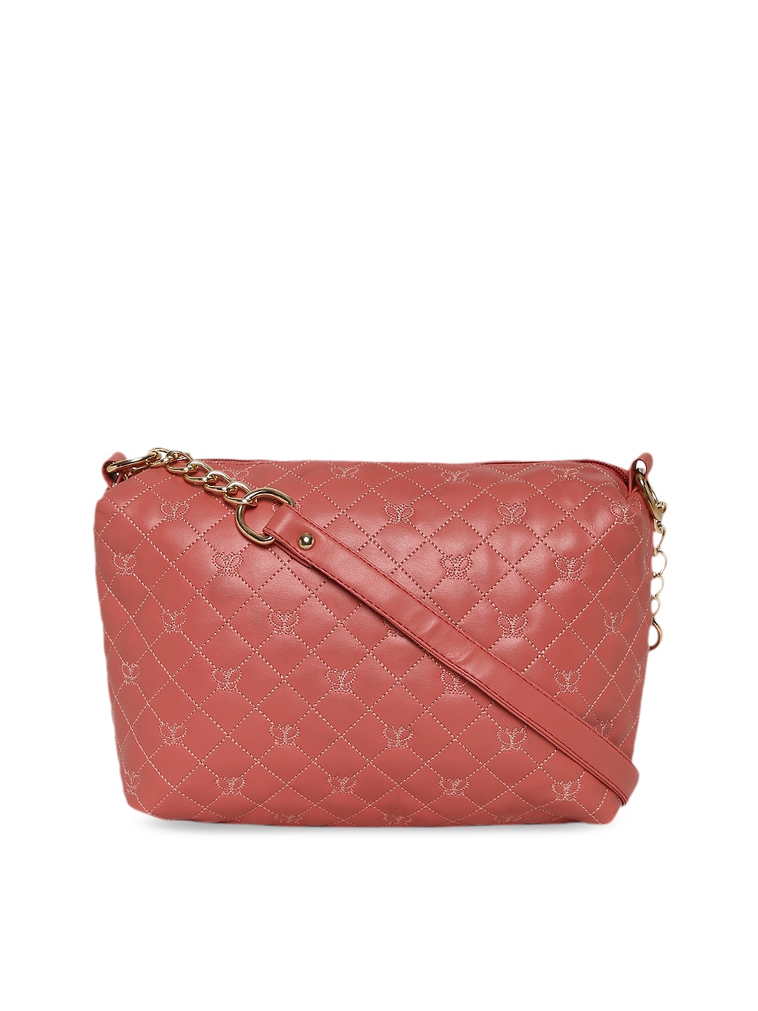 

KLEIO Women Quilted Sling Bag, Rust