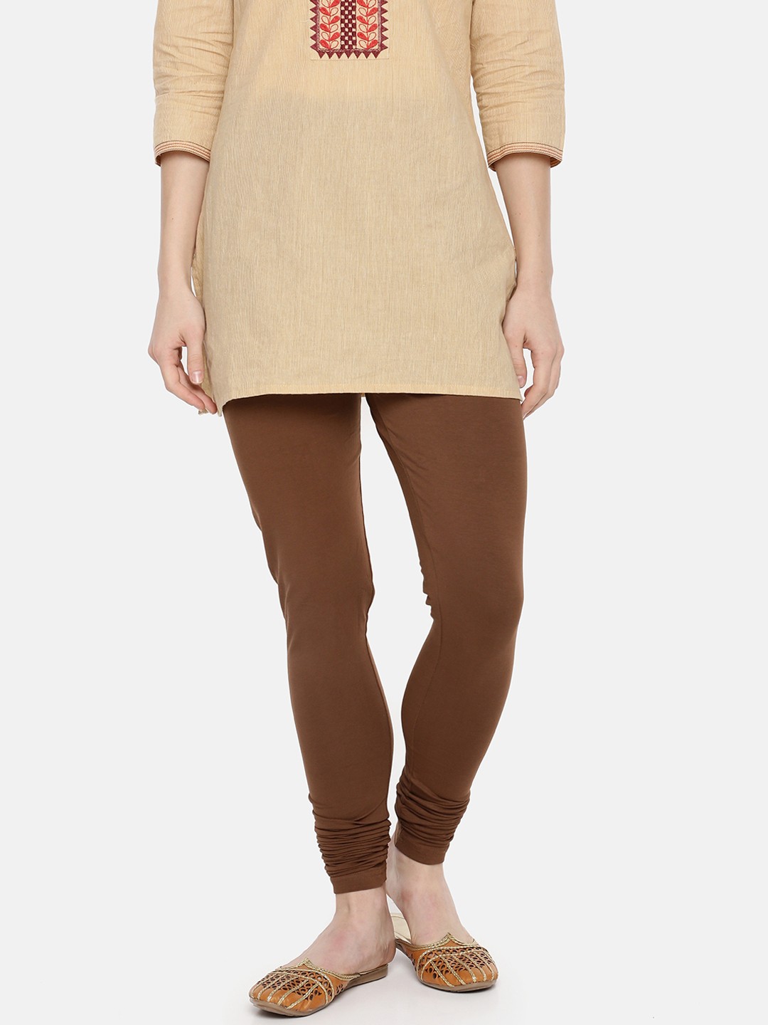

Dollar Missy Women Brown Solid Churidar Length Leggings