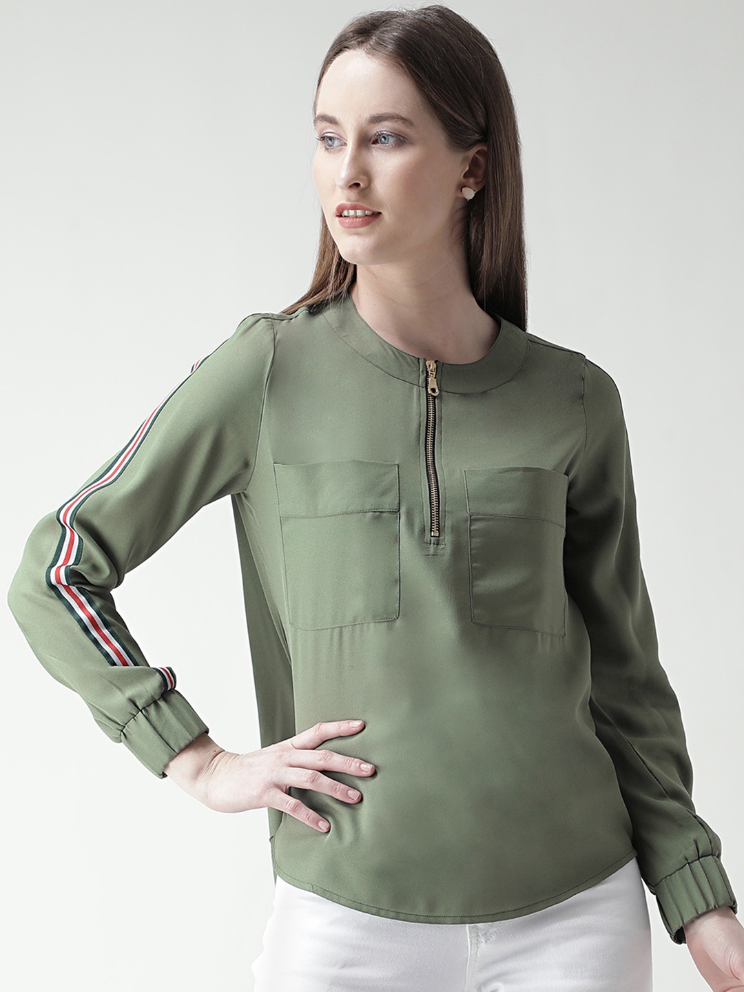 

KASSUALLY Women Green Solid Top