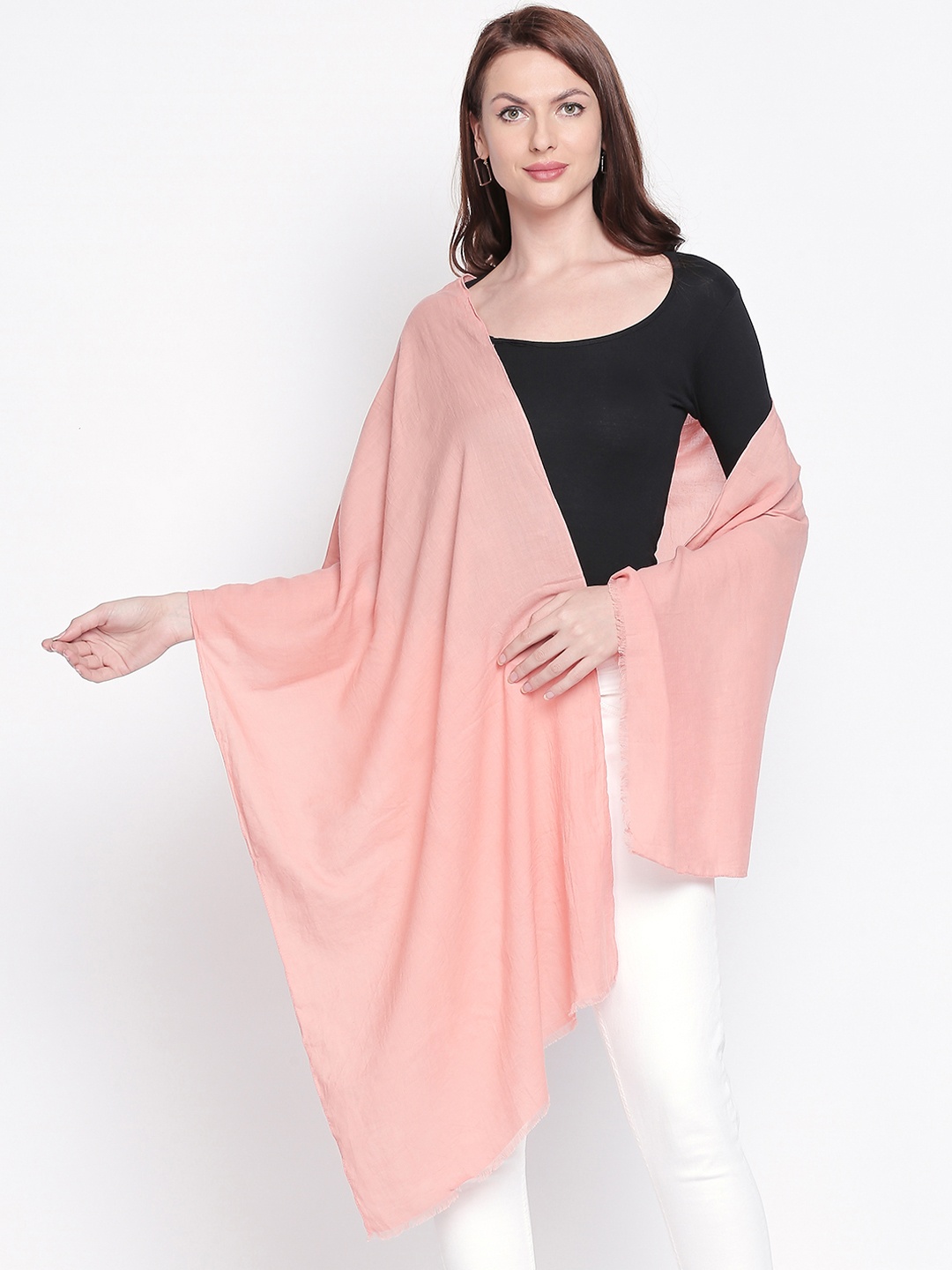 

Style Quotient Pink Solid Scarf, Peach