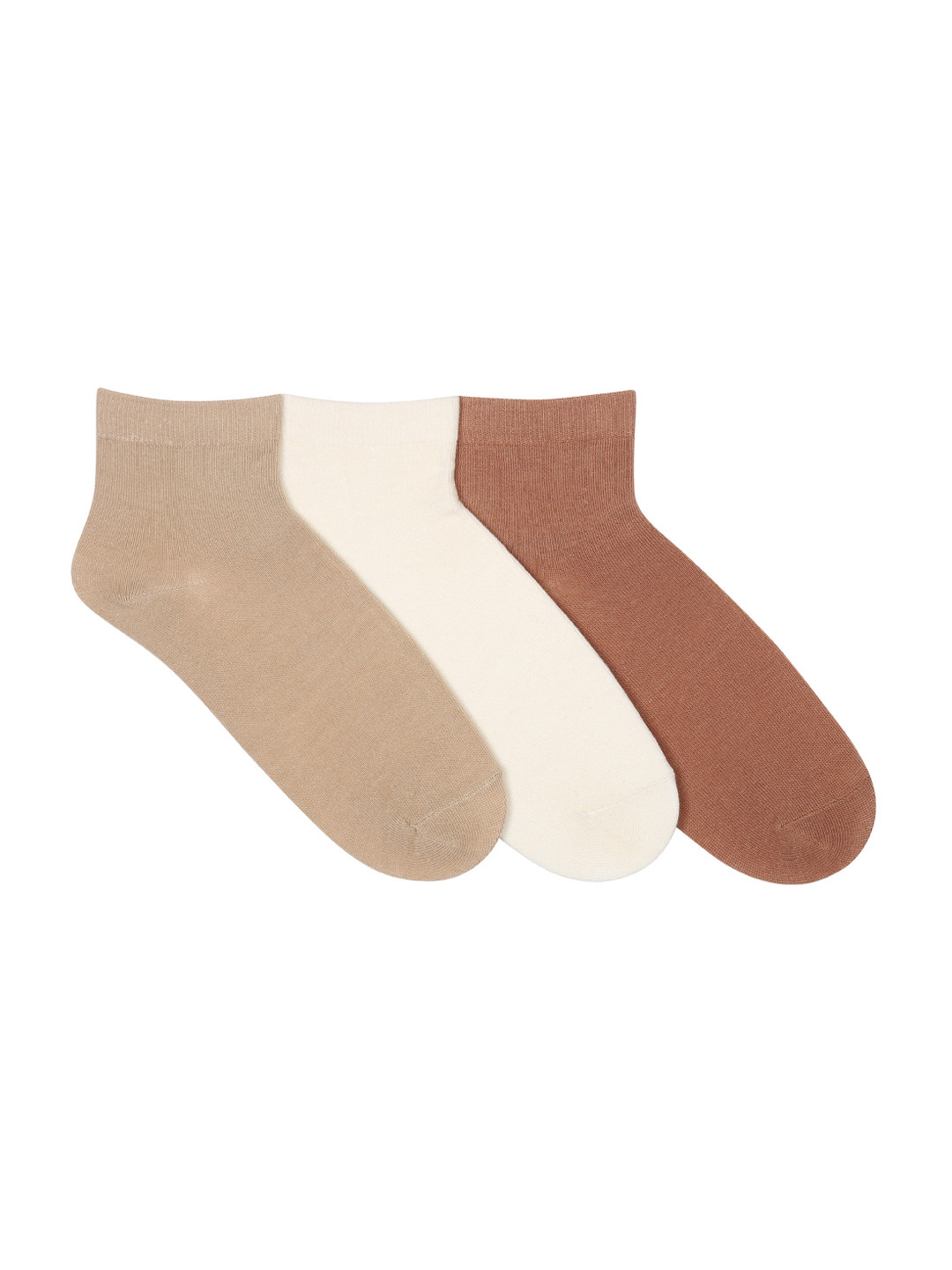 

Supersox Women Pack of 3 Solid Compact Combed Ankle-Length Socks, Nude