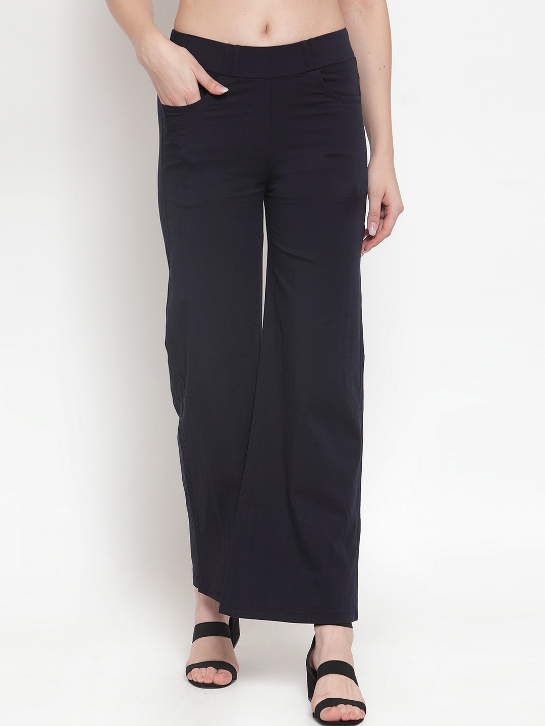 

Westwood Women Navy Blue Loose Fit Solid Parallel Trousers