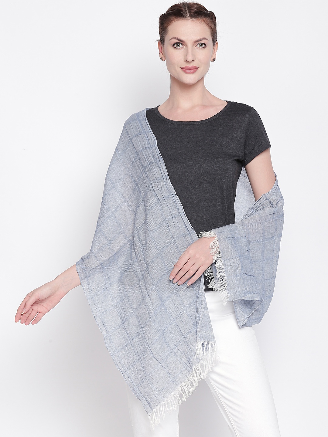 

Style Quotient Checked Scarves, Grey