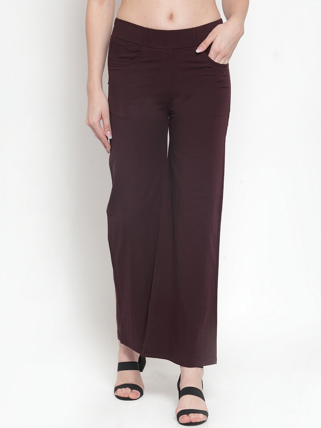 

Westwood Women Maroon Solid Loose Fit Parallel Trousers