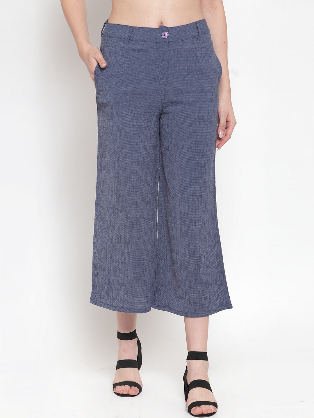 

Westwood Women Blue Loose Fit Solid Parallel Trousers