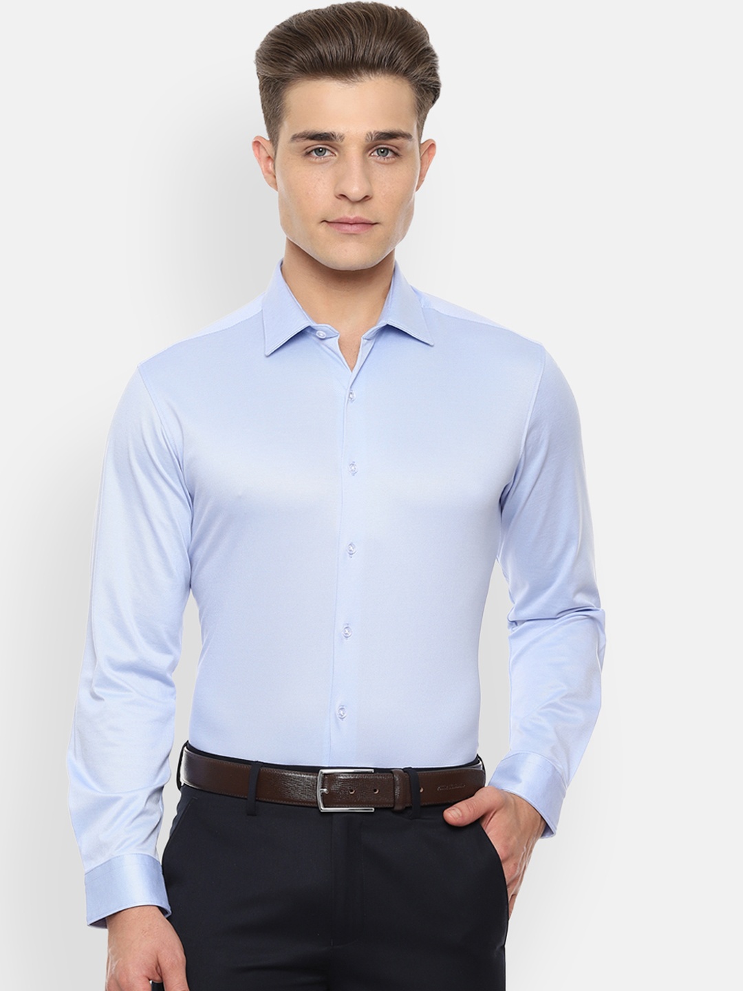 

Van Heusen Men Blue Slim Fit Solid Formal Shirt