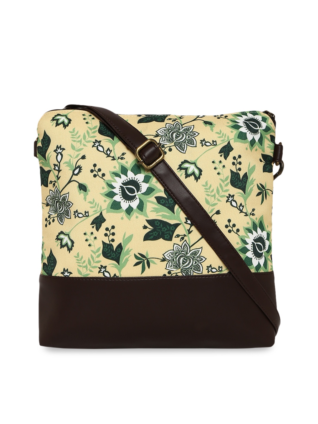 

KLEIO Yellow & Green Printed Sling Bag