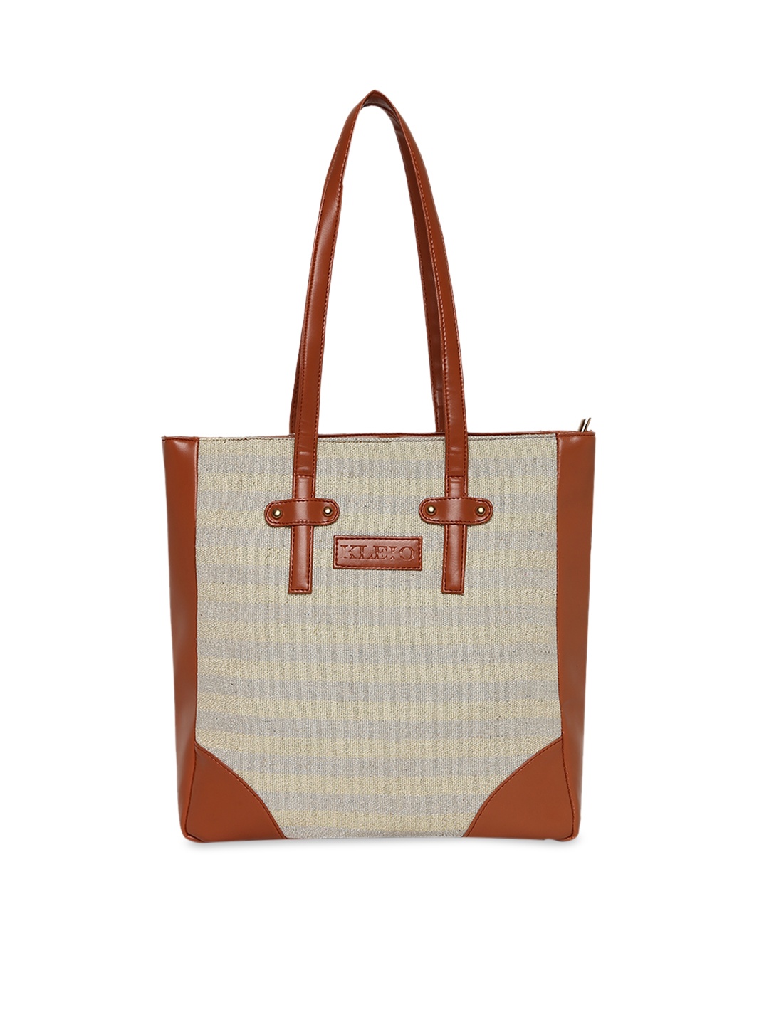 

KLEIO Women Jacquard Weave Tote Bag, Tan