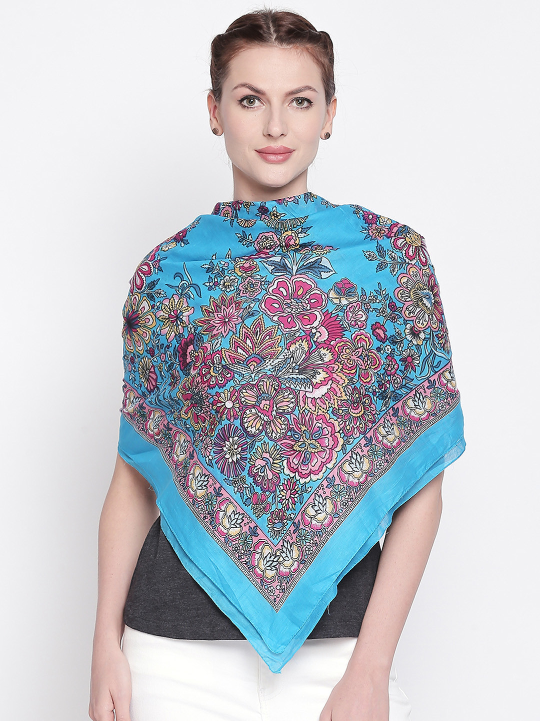 

Style Quotient Blue Printed Scarves