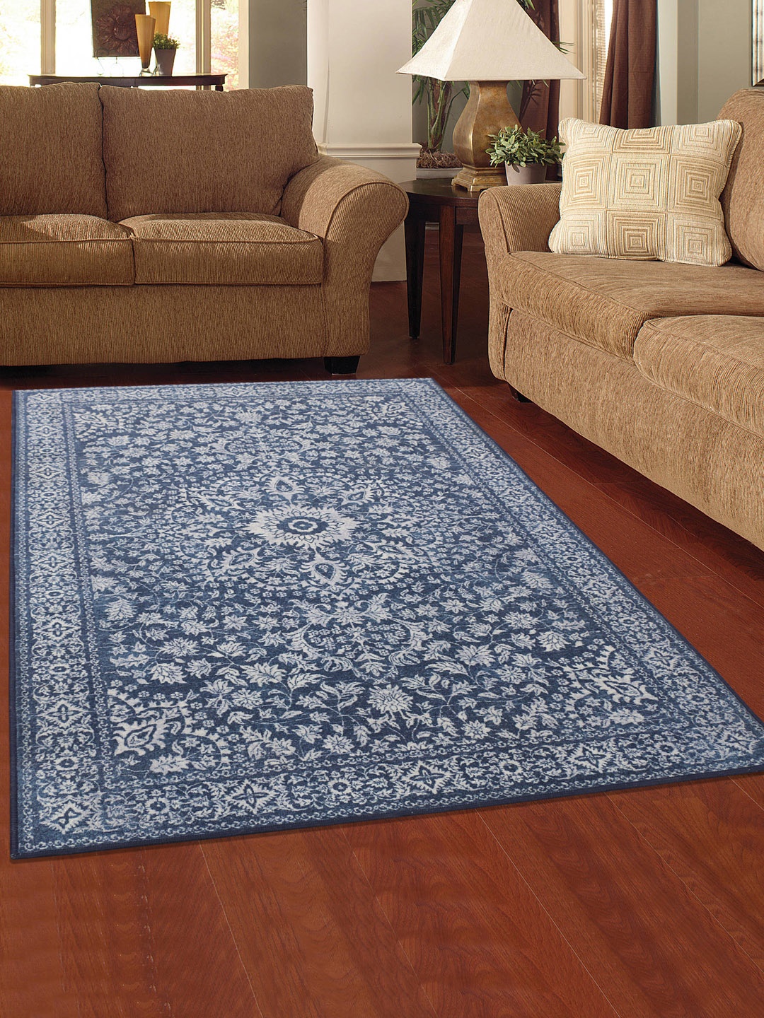 

RUGSMITH Blue Printed Anti-Skid Carpet