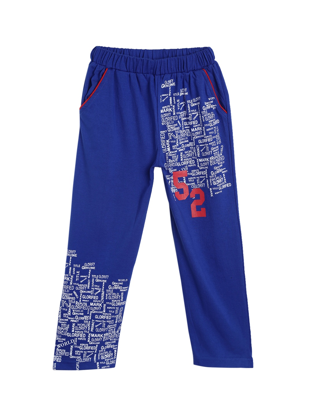 

SWEET ANGEL Kids Blue Solid Straight-Fit Track Pants