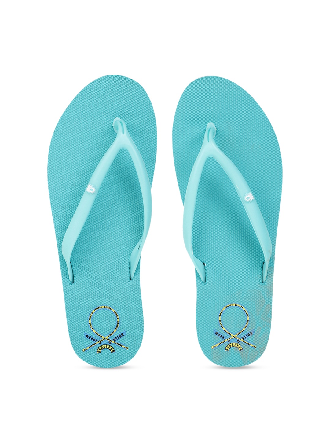 

United Colors of Benetton Women Sea Green Solid Thong Flip-Flops