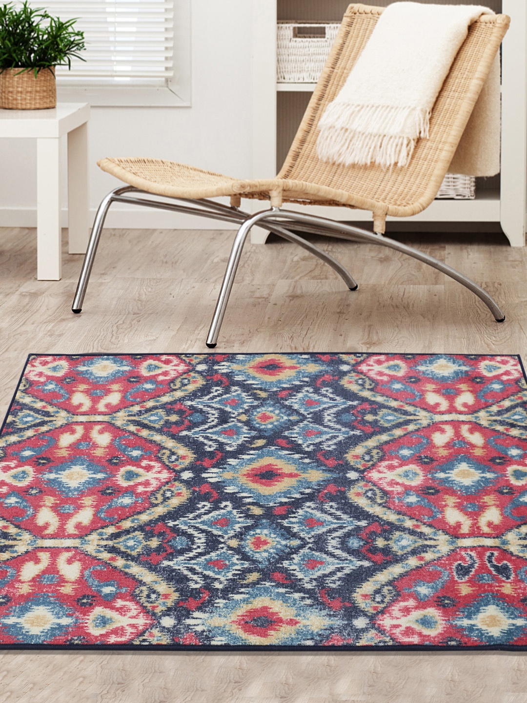 

RUGSMITH Red & Blue Patterned Anti-Skid Carpet