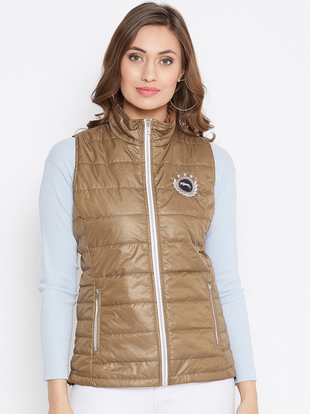 

JUMP USA Women Brown Solid Lightweight Padded Jacket