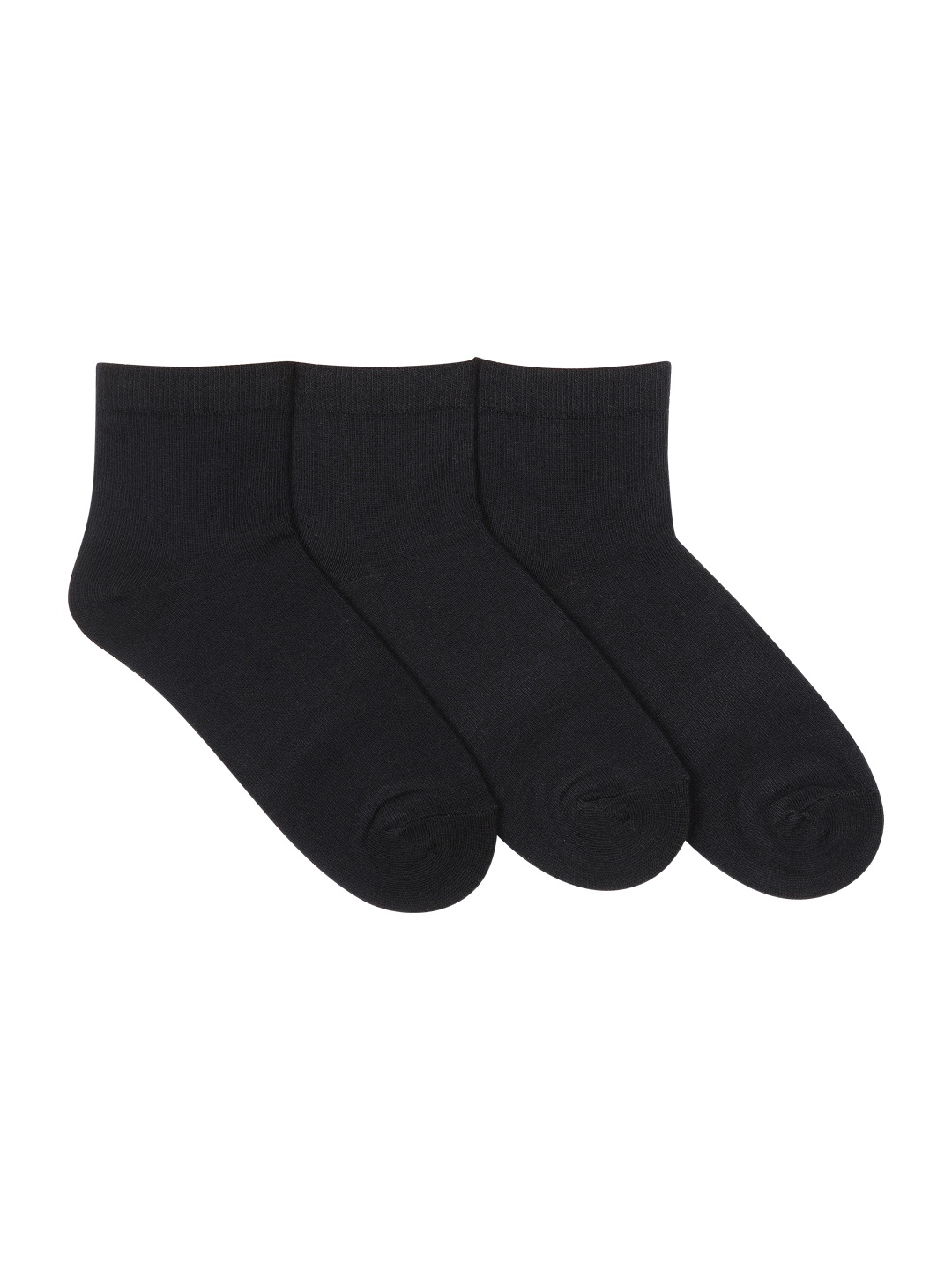 Supersox Women Pack of 3 Black Solid Compact Combed Ankle-Length Socks