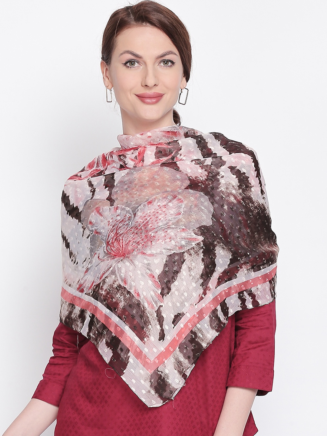

Style Quotient Brown Printed Scarves