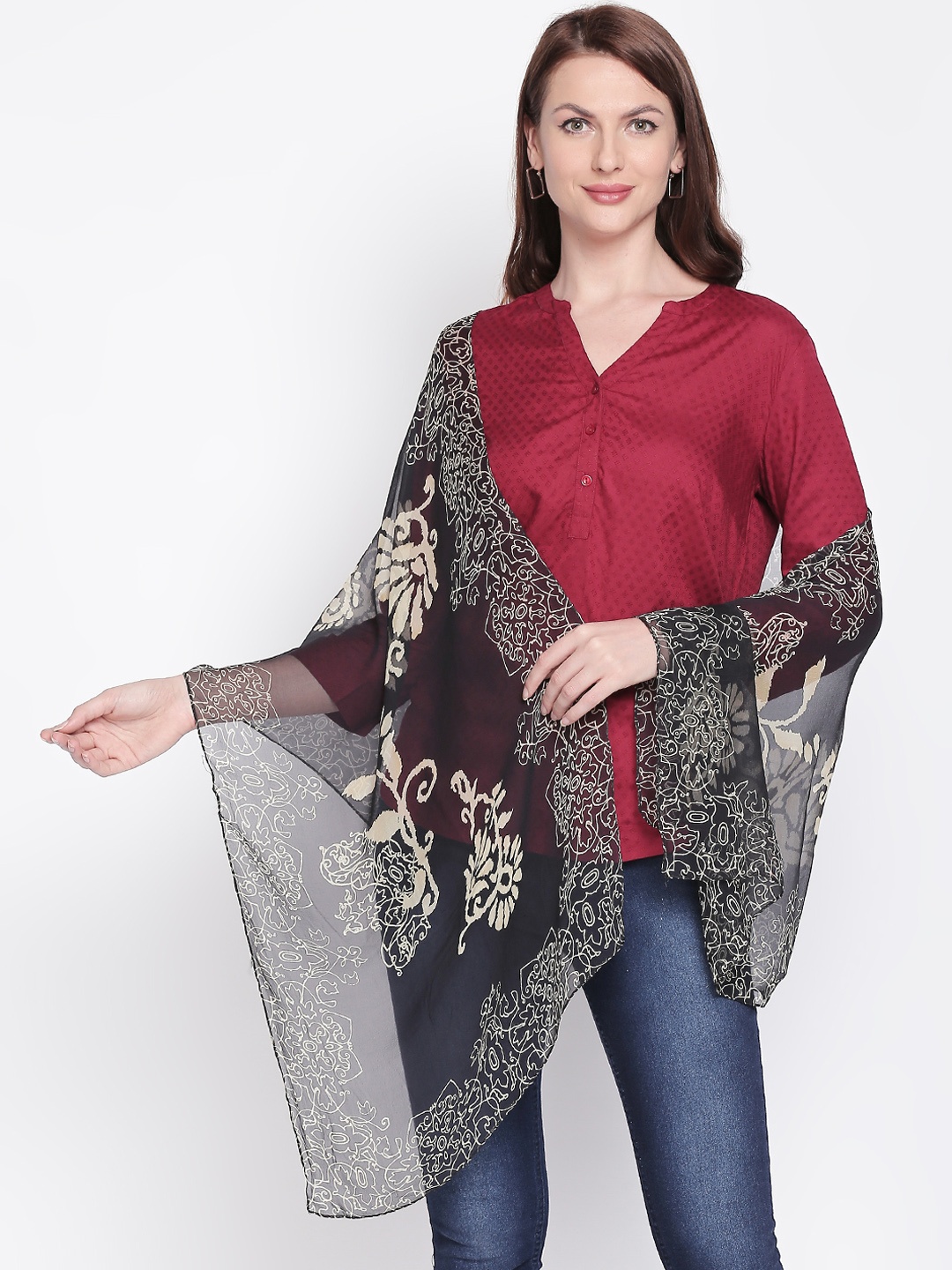 

Style Quotient Printed Scarves, Cream