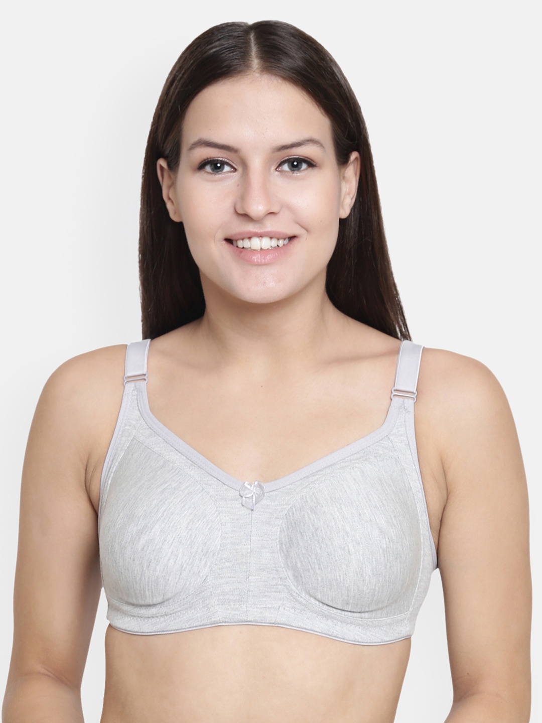 

Floret Women Pack of 2 Full-Coverage Bras T3033_Cool Grey, Grey melange