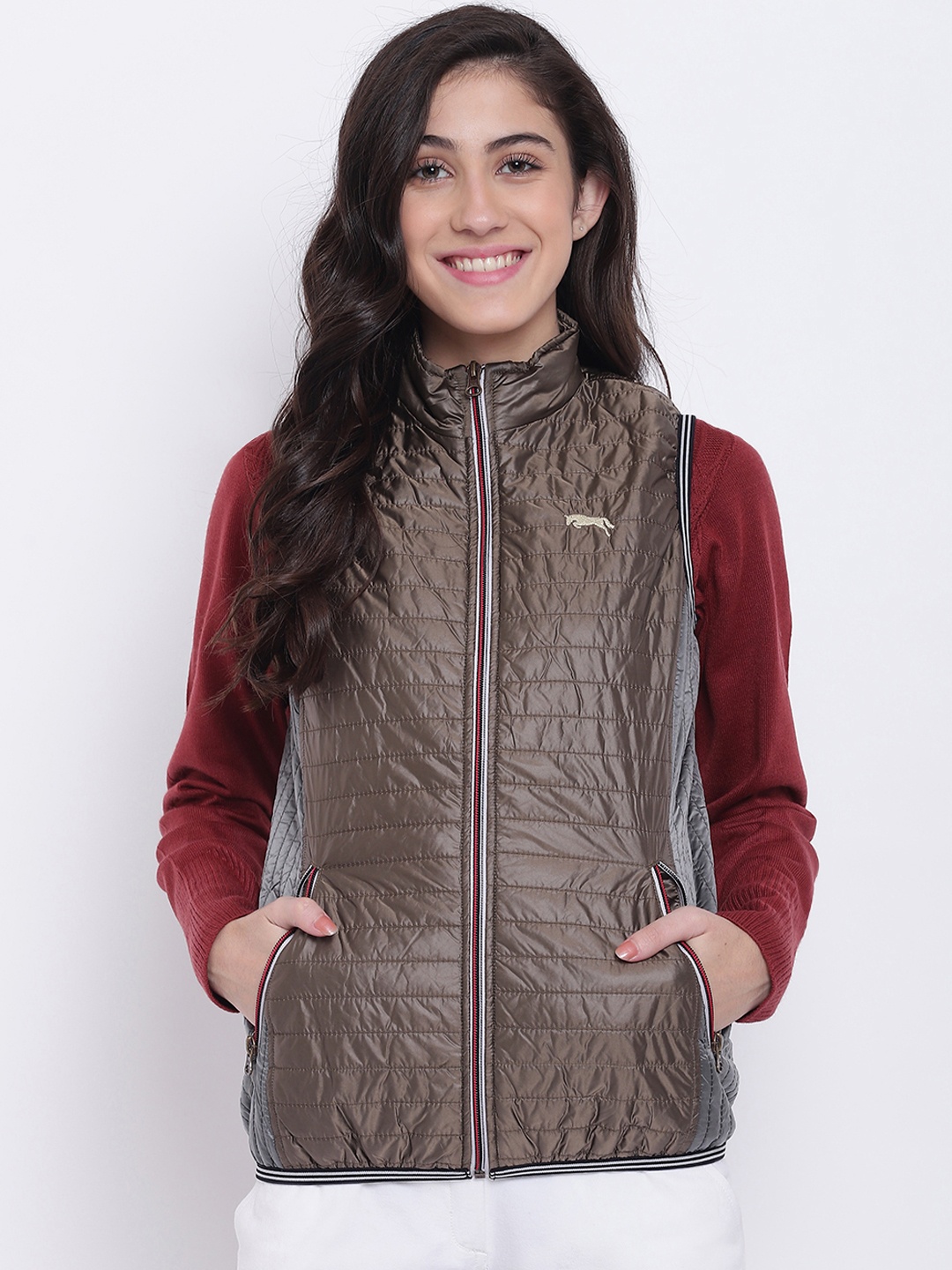 

JUMP USA Women Copper-Toned Colourblocked Padded Jacket