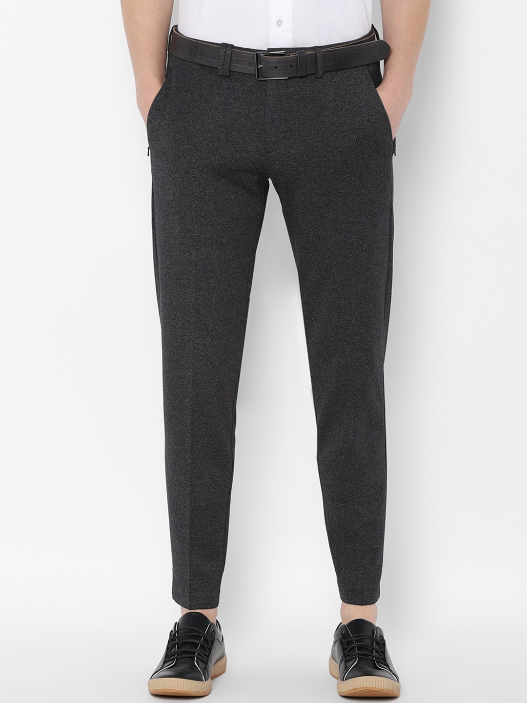 

Allen Solly Sport Men Grey Slim Fit Self Design Regular Trousers