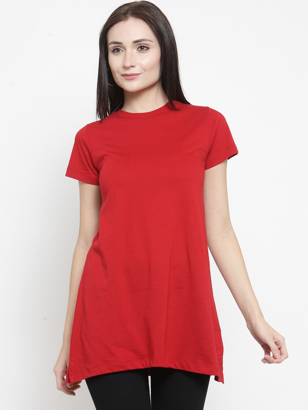 

Kalt Women Red Solid Tunic
