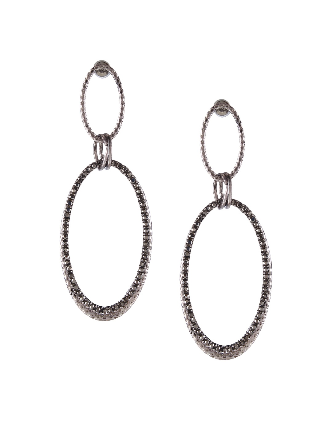 

Mali Fionna Silver-Toned Geometric Drop Earrings