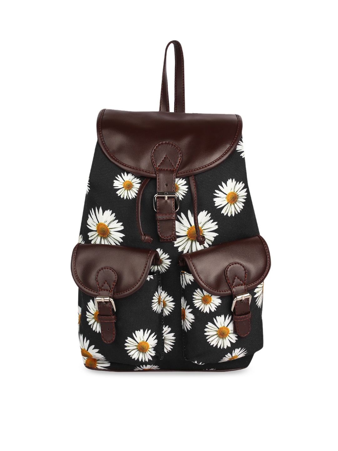 

Lychee bags Women Black & Brown Printed Backpack