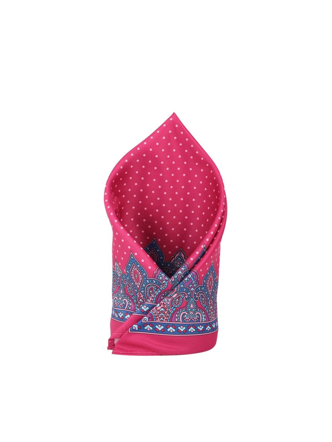 Peter England Men Pink & Blue Printed Pocket Square