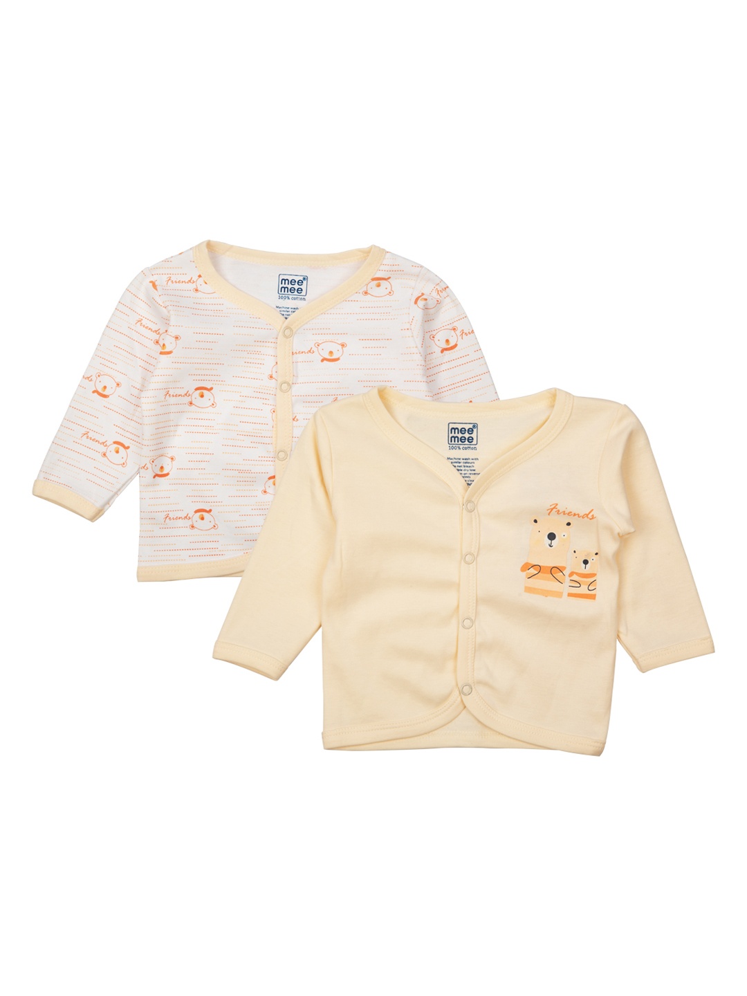 

MeeMee Kids Pack of 2 Printed Jhabla, Yellow