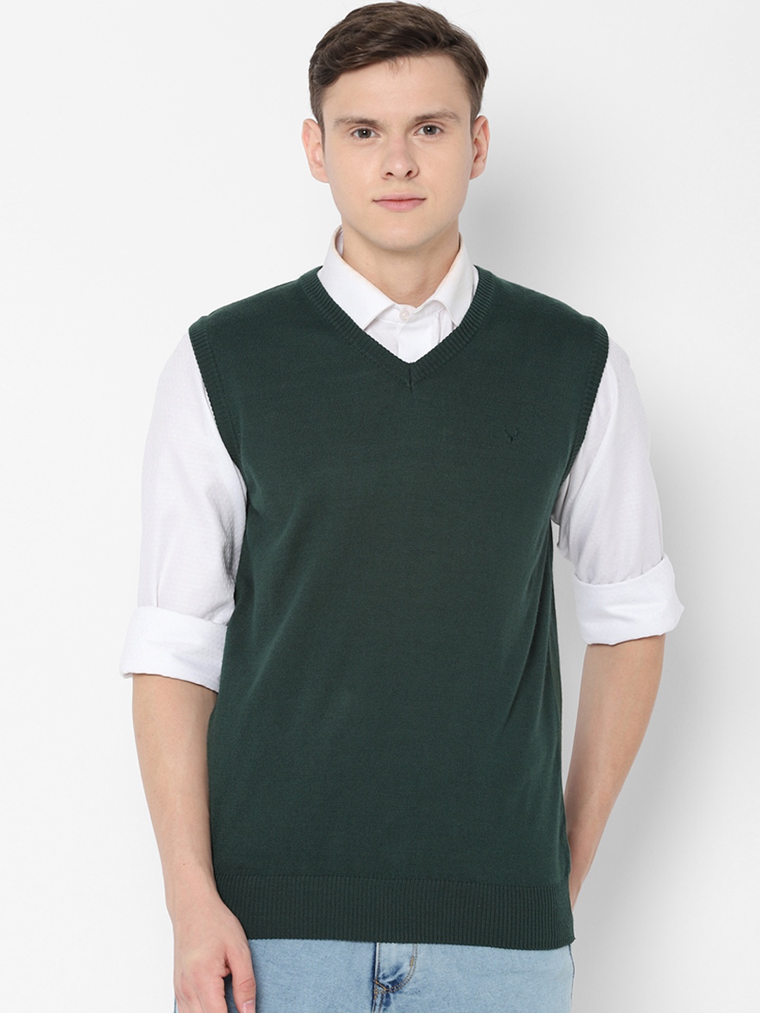 

Allen Solly Men Green Solid Sweater