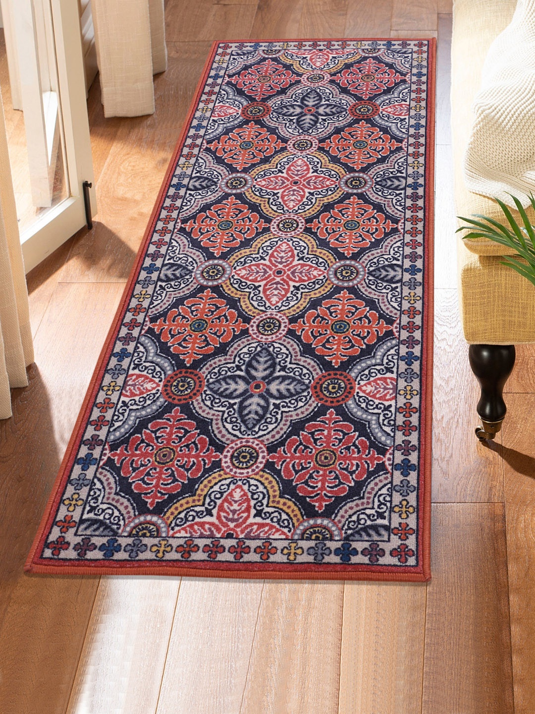 

RUGSMITH Multicoloured Printed Anti-Skid Floor Runner, Multi