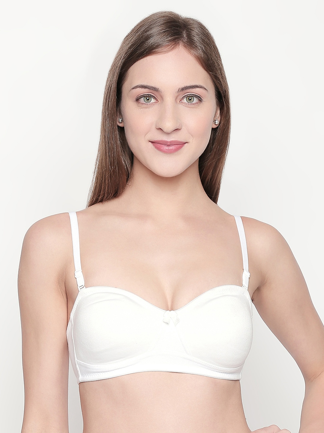 

Lady Love White Solid Non-Wired Non Padded Balconette Bra LLBR8082