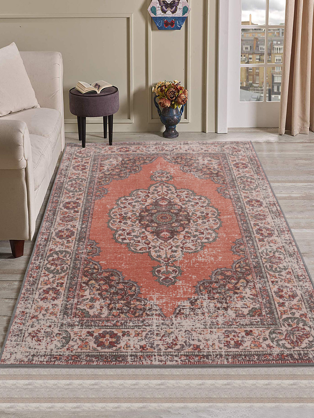 

RUGSMITH Multicoloured Printed Anti-Skid Carpet, Multi