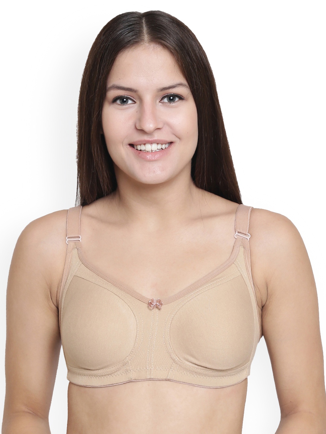 

Floret Pack of 2 Non Padded Non-Wired Cotton Full Coverage Everyday Bra With Moulded Cups, Nude