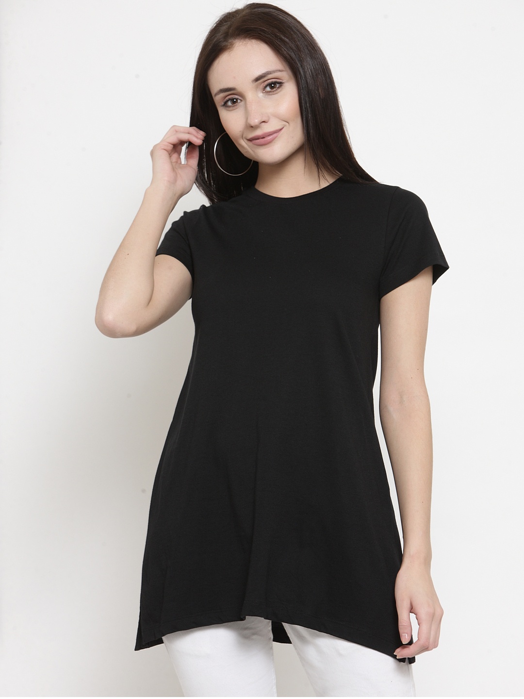 

Kalt Women Black Solid Tunic