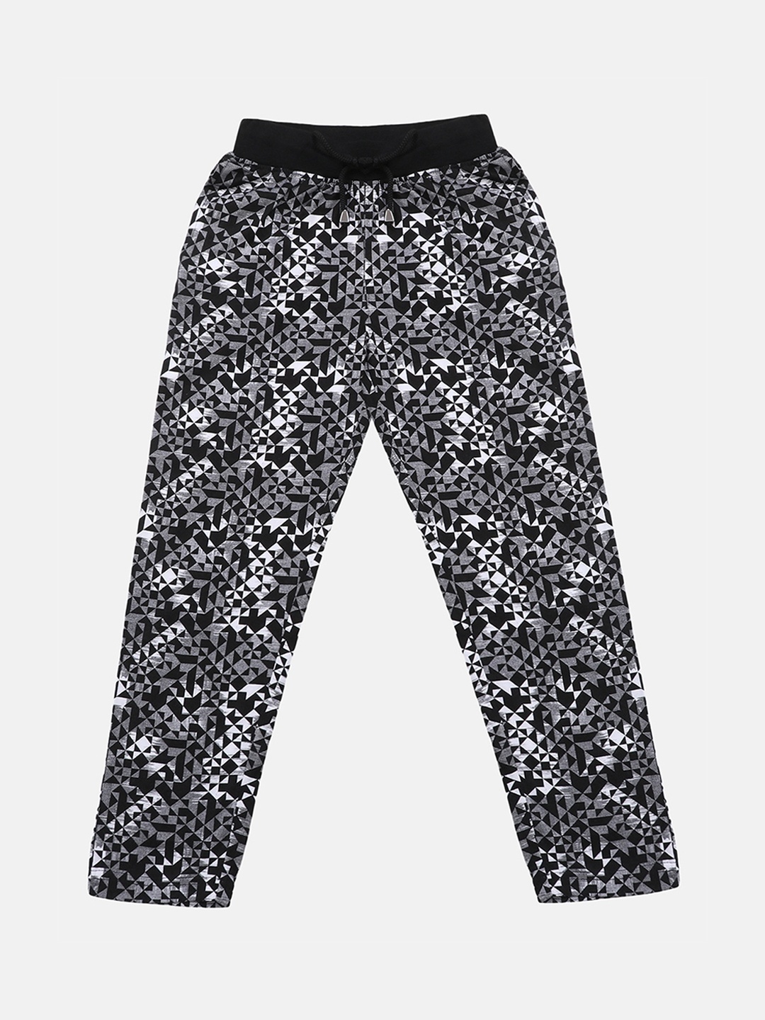 

Lil Tomatoes Boys Black & Grey Printed Track Pants