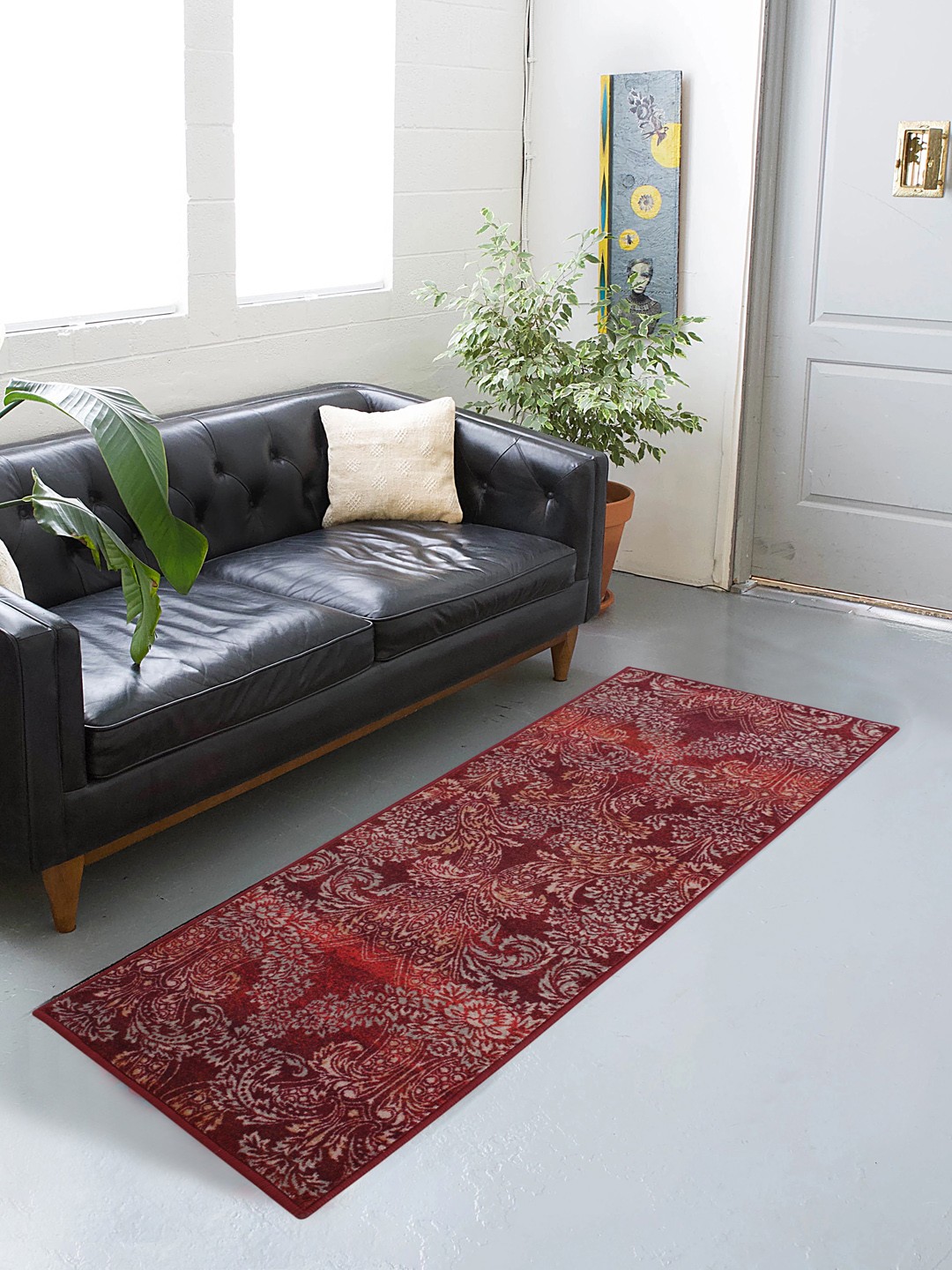 

RUGSMITH Pink Printed Anti-Skid Floor Runner